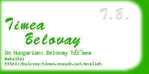 timea belovay business card